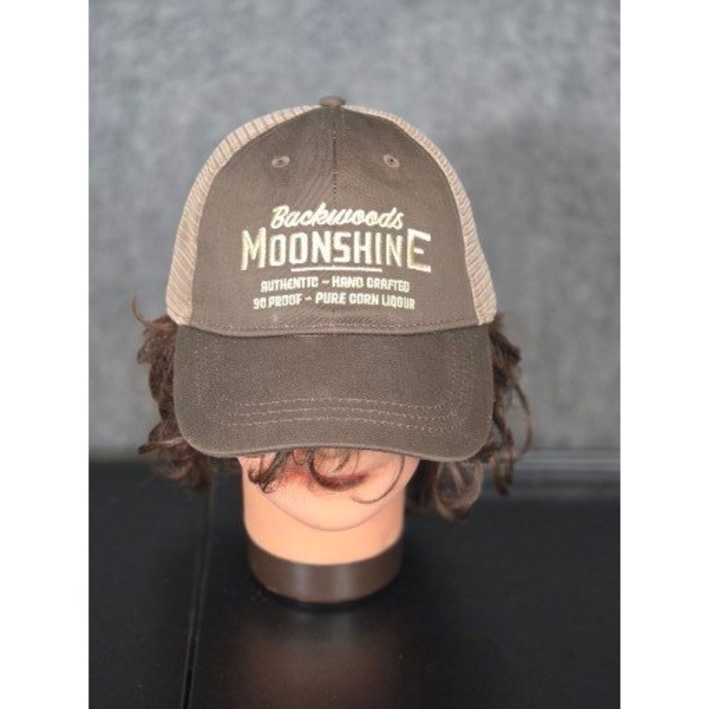 Backwoods‎ Moonshine Trucker Hat Brown Tan Snapback Mesh Cap Mens Country Casual